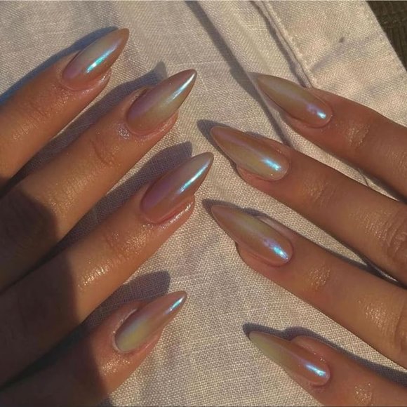 Rainbow Chrome Press on Nails - Picture 1 of 4
